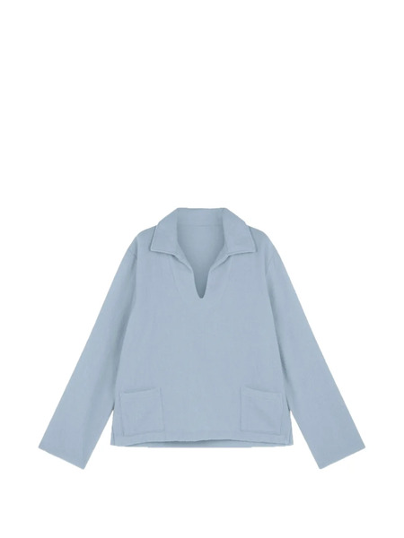  Fortela Franco2 Patch-pocket V-neck Sweater - Blue 