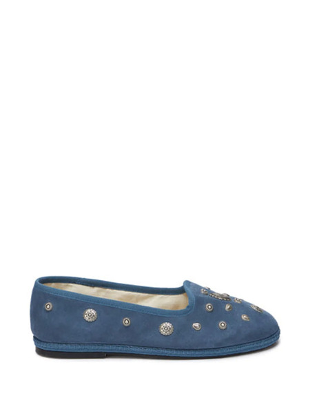  Fortela Frutate Studs Suede Slippers - Blue 