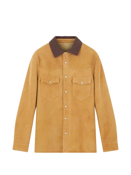  Fortela Leather Shirt Jacket - Brown 