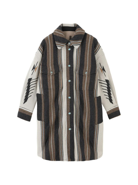  Fortela Leslie Oversized Pattern Coat - Neutrals 