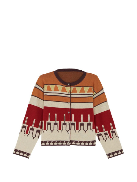  Fortela Licia Patterned Cardigan - Neutrals 