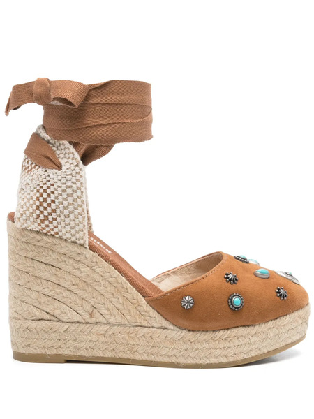  Fortela 95mm Suede Espadrilles - Brown 