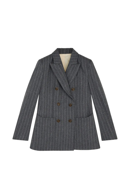  Fortela Pinstripe Double-breasted Jacket - Grey 