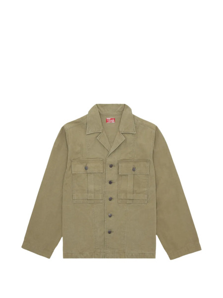  Fortela Richard Button Front-pocket Overshirt - Green 