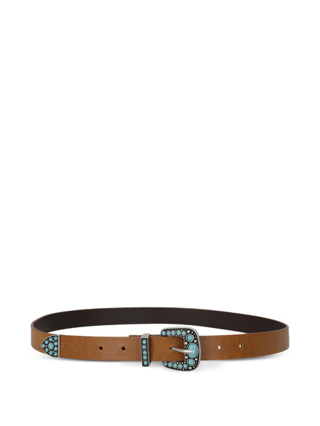  Fortela Stone-embellishment Belt - Brown 