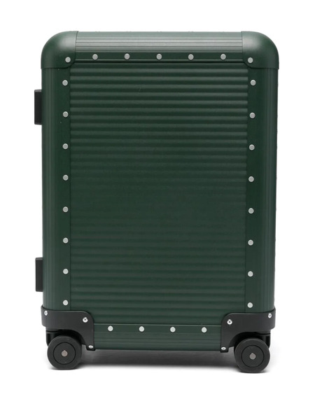  Fpm Milano Bank Spinner Ribbed-panel Studded Trolley - Green 