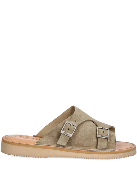  Fracap D110 Double-buckle Suede Sandals - Neutrals 