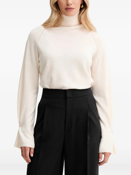  Fracomina Gold-tone-button Roll-neck Sweater - Neutrals 