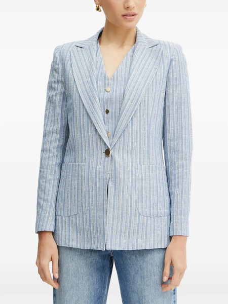  Fracomina Striped Buttoned Blazer - Blue 