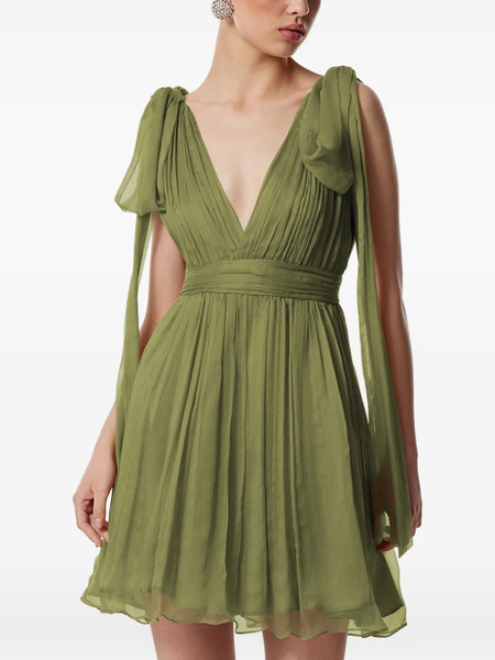  Framboise V-neck Tie Dress - Green 