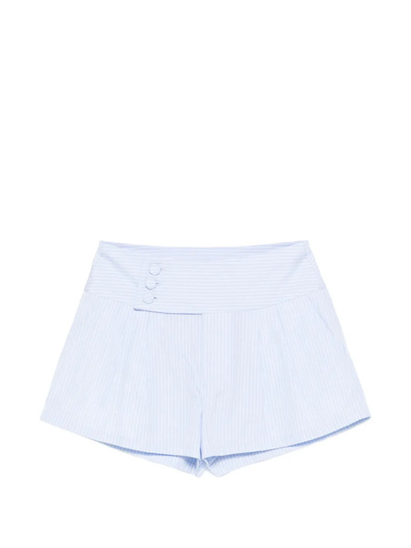  Frame Button Striped Shorts - Blue 