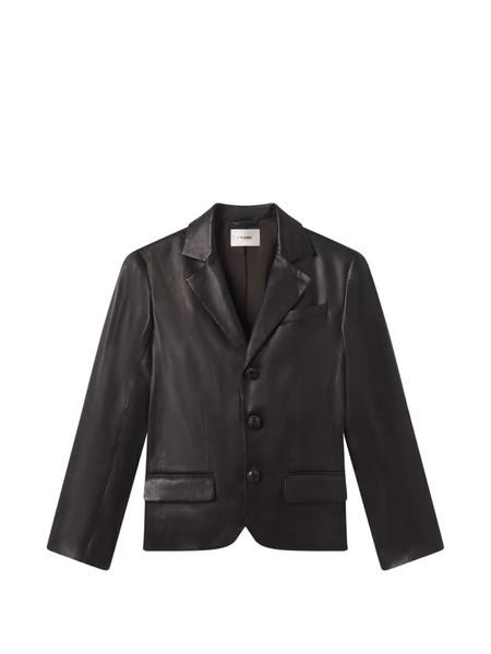  Frame Buttoned Leather Blazer - Black 
