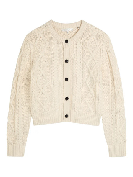 Frame Cable-knit Buttoned Sweater - Neutrals 
