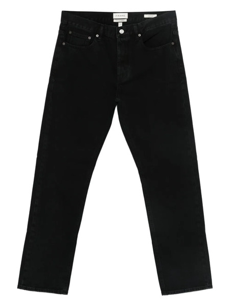  Frame Denim Buttoned Straight-leg Jeans - Black 