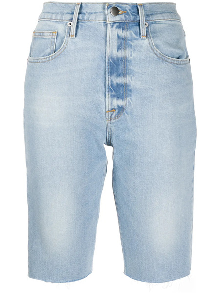 Frame Faded Denim Shorts - Blue 