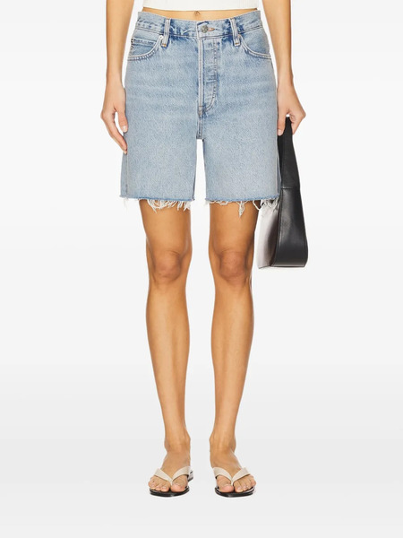  Frame Frayed Denim Shorts - Blue 