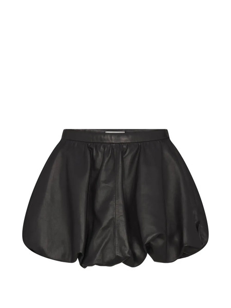  Frame Leather Bubble Skirt - Black 