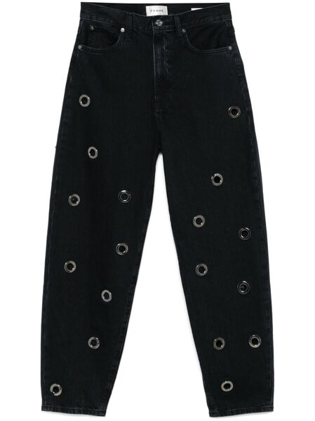  Frame Narrow Grommet Jeans - Black 