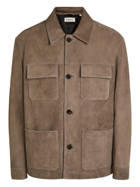  Frame Patch-pocket Suede Jacket - Brown 