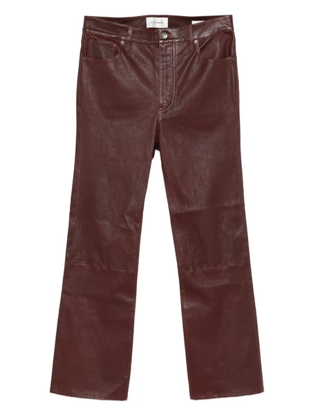  Frame Reboot Crop Leather Trousers - Red 
