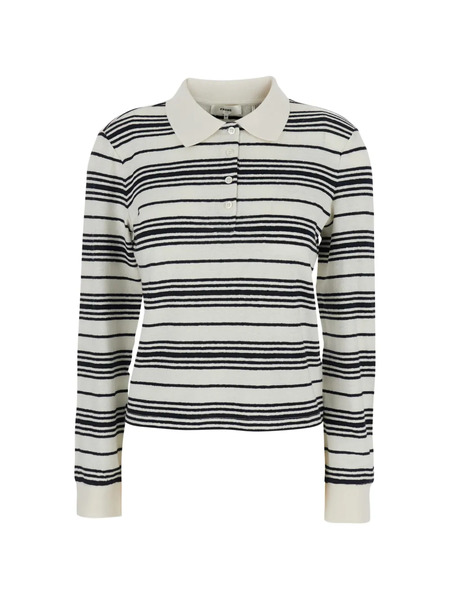  Frame Striped Collared Top - Neutrals 