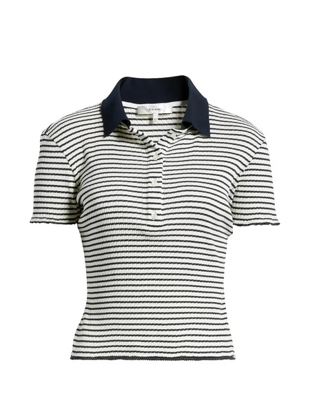  Frame Striped Polo Top - White 