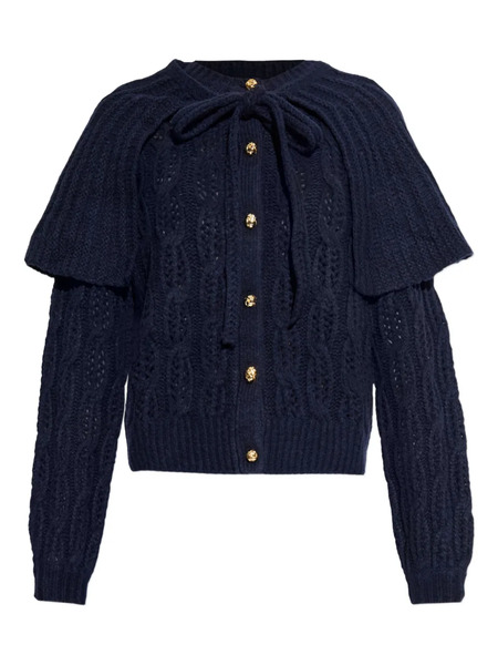  Frame The Cape Cable-knit Cardigan - Blue 