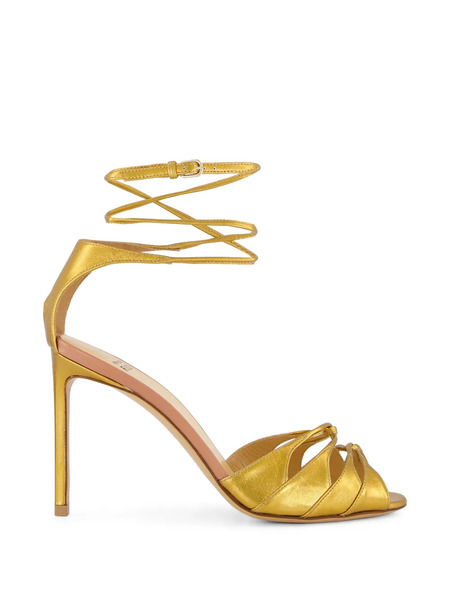  Francesco Russo Laminated Sandals - Gold 