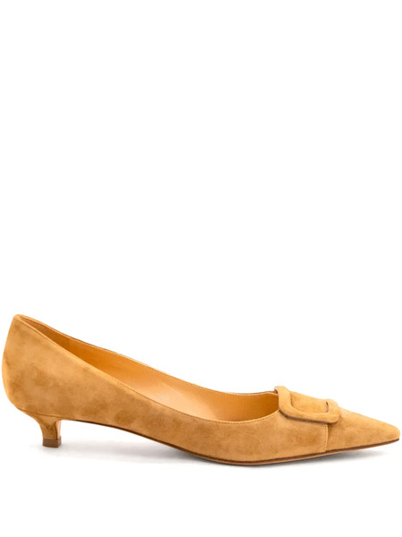  Francesco Russo 30mm Buckle-pointed Pumps - Brown 