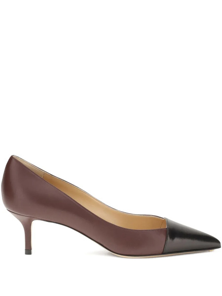 Francesco Russo 55mm Leather Pointed-toe Pumps - Brown 