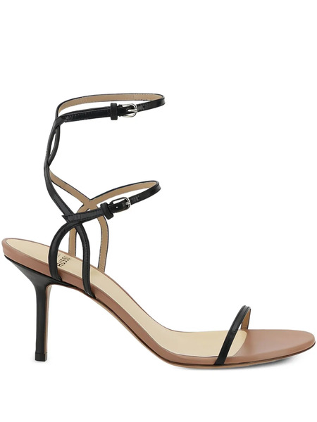  Francesco Russo 80mm Leather Sandals - Black 