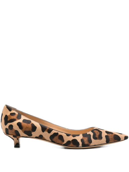 Francesco Russo 35mm Leopard-print Kitten-heel Pumps - Neutrals 