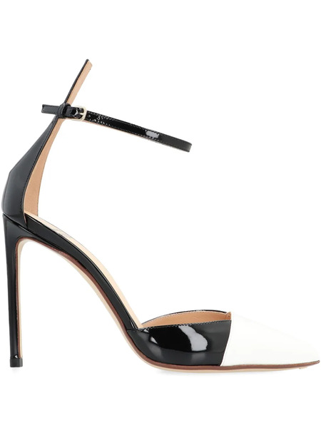  Francesco Russo 105mm Patent Leather Ankle-strap Pumps - Black 
