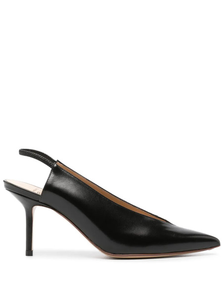  Francesco Russo 80mm Pointed-toe Slingback Pumps - Black 