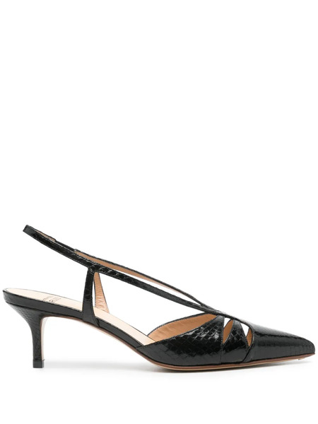  Francesco Russo Snakeskin-effect Leather Pumps - Black 