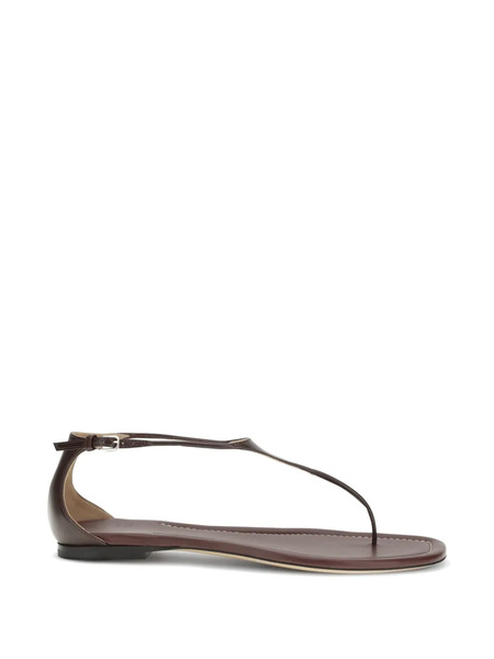  Francesco Russo T-strap Square-toe Sandals - Brown 