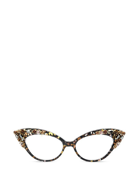  Francis Klein Embellished Cat-eye Glasses - Brown 