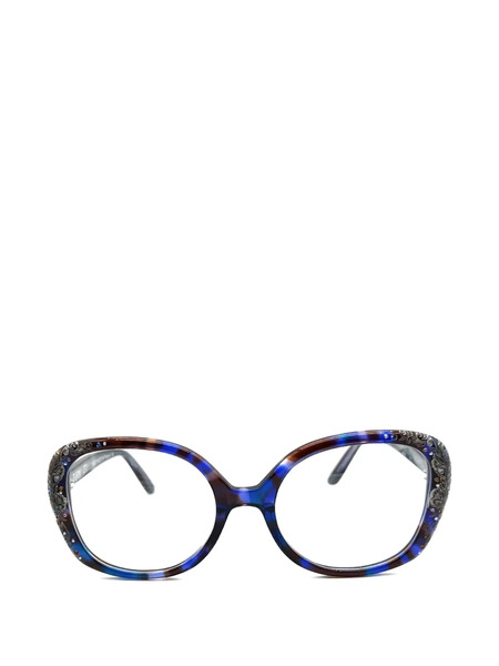  Francis Klein Turin Embellished Round-frame Glasses - Blue 