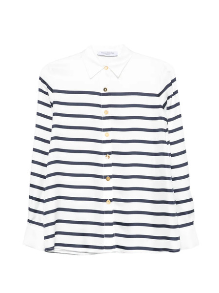  Françoise Striped Buttoned Top - White 
