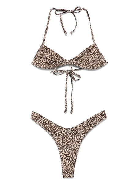  Frankies Bikinis Leopard-print Bikini Set - Neutrals 