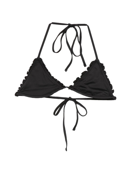  Frankies Bikinis Nick Ruffled Bikini Top - Black 