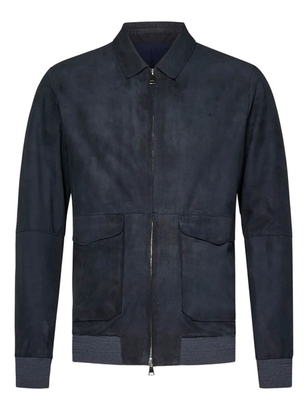  Franzese Collection Double-slider Zip Leather Jacket - Blue 