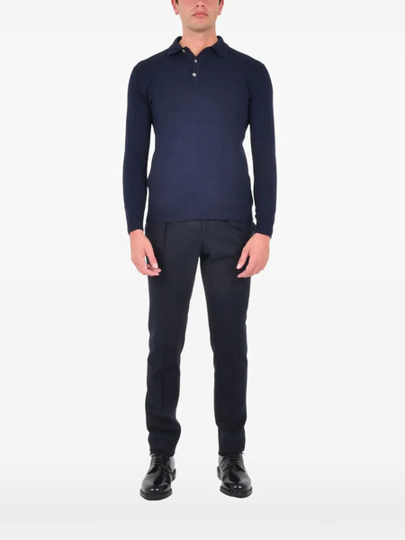  Franzese Collection Ribbed Polo Collar - Blue 