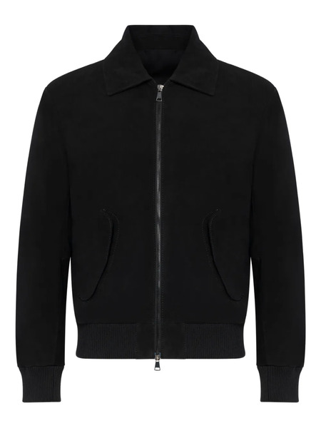  Franzese Collection Zip Leather Jacket - Black 