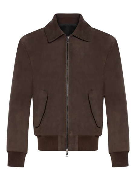  Franzese Collection Zip Leather Jacket - Brown 