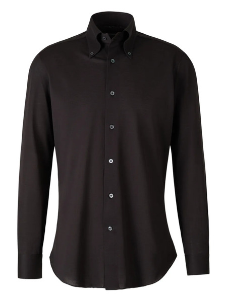  Fray Button-fastening Shirt - Black 