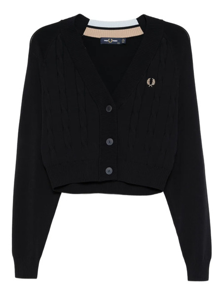  Fred Perry Cable-knit Cropped Cardigan - Blue 