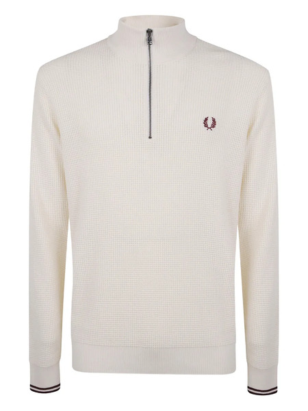  Fred Perry Half-zip Waffle Sweater - Neutrals 