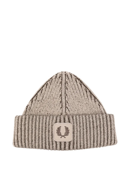  Fred Perry Logo-patch Beanie Hat - Neutrals 