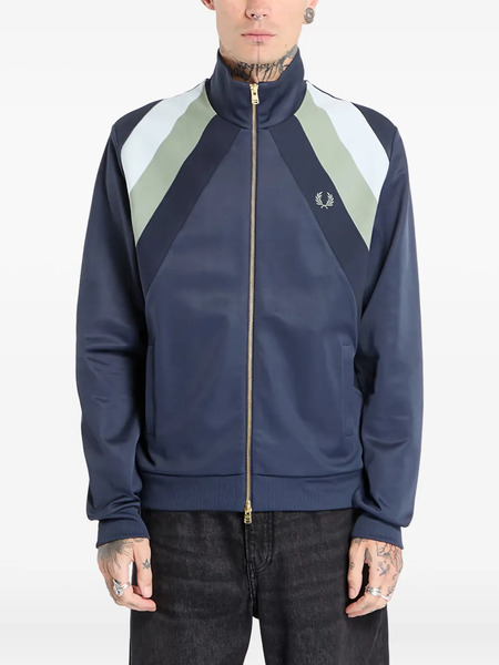  Fred Perry Striped Zipped Sweatshirt - Blue 